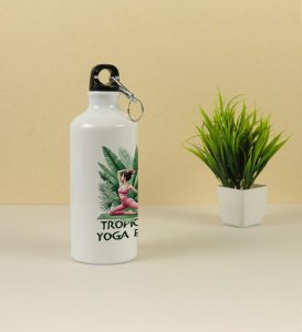 Tropical Yoga Bliss with Botanical Serenity Aluminium Printed Sipper Bottle 600ml