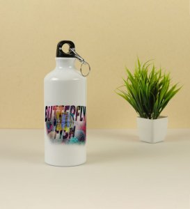 Tropical Reef Butterfly Fish Print Aluminium Printed Sipper Bottle 600ml